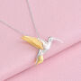 Personalised Silver And Gold Hummingbird Necklace, thumbnail 3 of 7