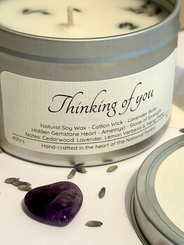 Sympathy Candle Gift Box With Hidden Gemstone Heart, 8 of 11