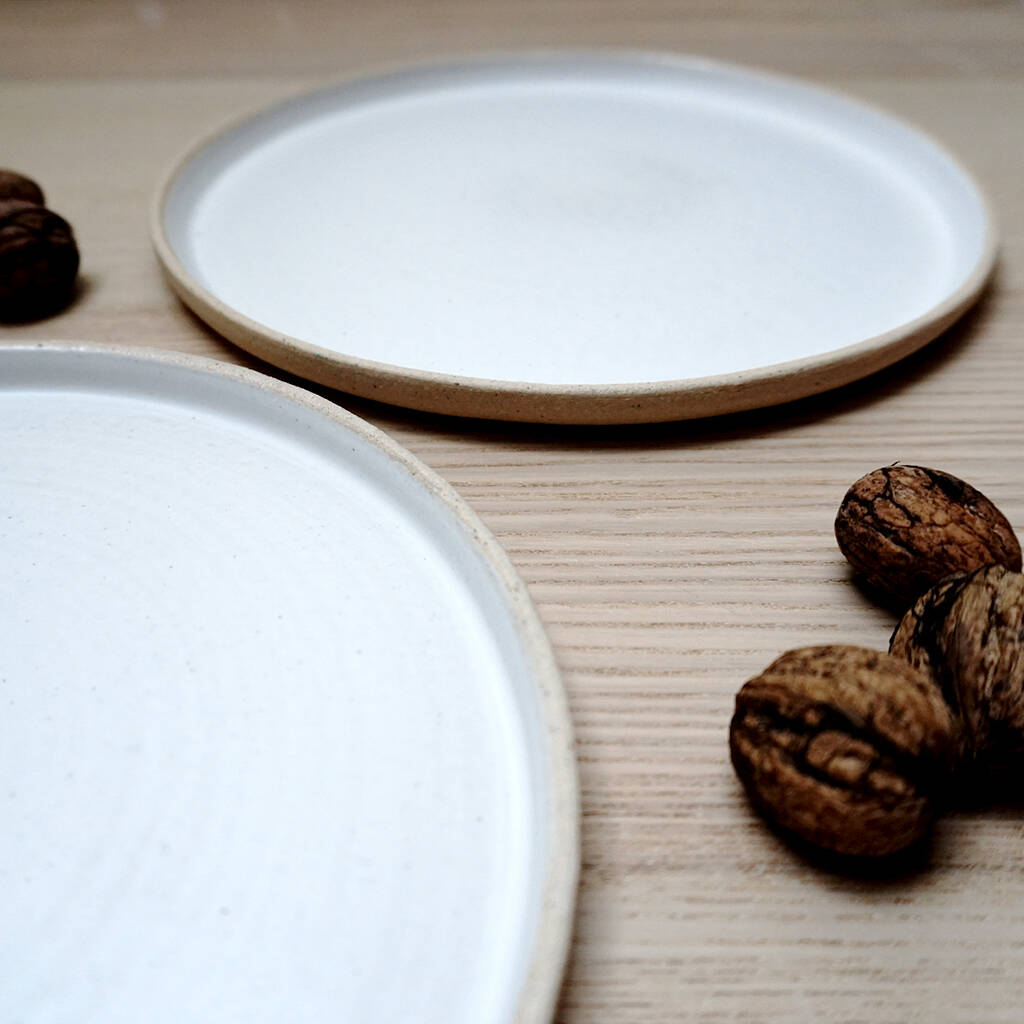 White Textured Ceramic Plate By Alita Ceramics