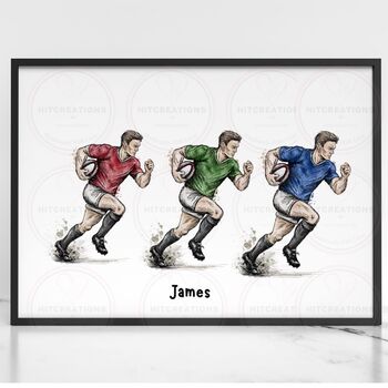 Rugby Print Personalised Rugby Try, 2 of 2