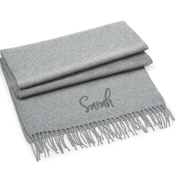 Classic Woven Scarf With Personalised Embroidered Name, 11 of 12