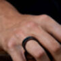 Personalised Titanium Ring With Hammered Edge, thumbnail 2 of 6