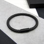 Men's Thick Woven Leather Bracelet, thumbnail 2 of 11