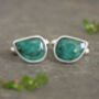 7ct Natural Emerald Cufflinks In Sterling Silver, thumbnail 1 of 2