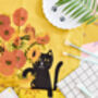 Vincat's Sunflower Cat Tea Towel, thumbnail 2 of 2
