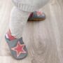 Dotty Fish Grey Starry Soft Leather Baby Shoes With Barefoot Soles, thumbnail 3 of 8