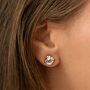 Round Swarovski Crystal Stone Stud Earrings, thumbnail 5 of 7