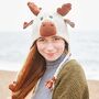 Reindeer Hand Knitted Woollen Animal Hat, thumbnail 6 of 7