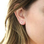 Sterling Silver Crystal Circle Stud Earrings, thumbnail 2 of 5