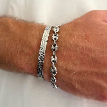 Silver Mariner Link Anchor Stainless Steel Bracelet For Men, 10 of 11