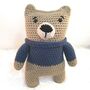 Handmade Chunky Crochet Square Bear Soft Toy, thumbnail 2 of 5