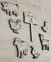 Wooden Farm Set Cake Charms, Wooden Animal Cake Set, thumbnail 1 of 3