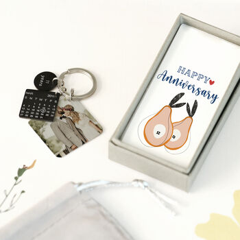 Engraved Anniversary Year Keyring With Photo Plate, 4 of 6