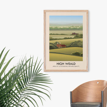 High Weald Aonb Travel Poster Art Print, 4 of 8