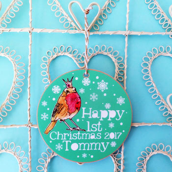 Personalised Baby's First Christmas Tree Decoration, 2 of 3