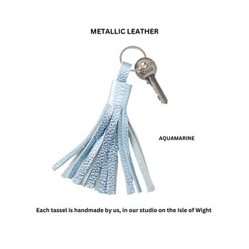 Metallic Leather Tassel Keyring, 3 of 5