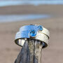 March Aquamarine Birthstone Ring In Textured Sterling Silver, thumbnail 1 of 5