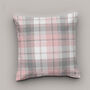 Modern Grey And Blush Pink Tartan Chenille Cushion, thumbnail 9 of 12