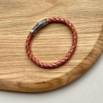 Men's Leather Plaited Bracelet, 9 of 10