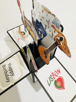 Personalisable Lisbon Portugal Themed 3D Greeting/Gift Card, 2 of 6