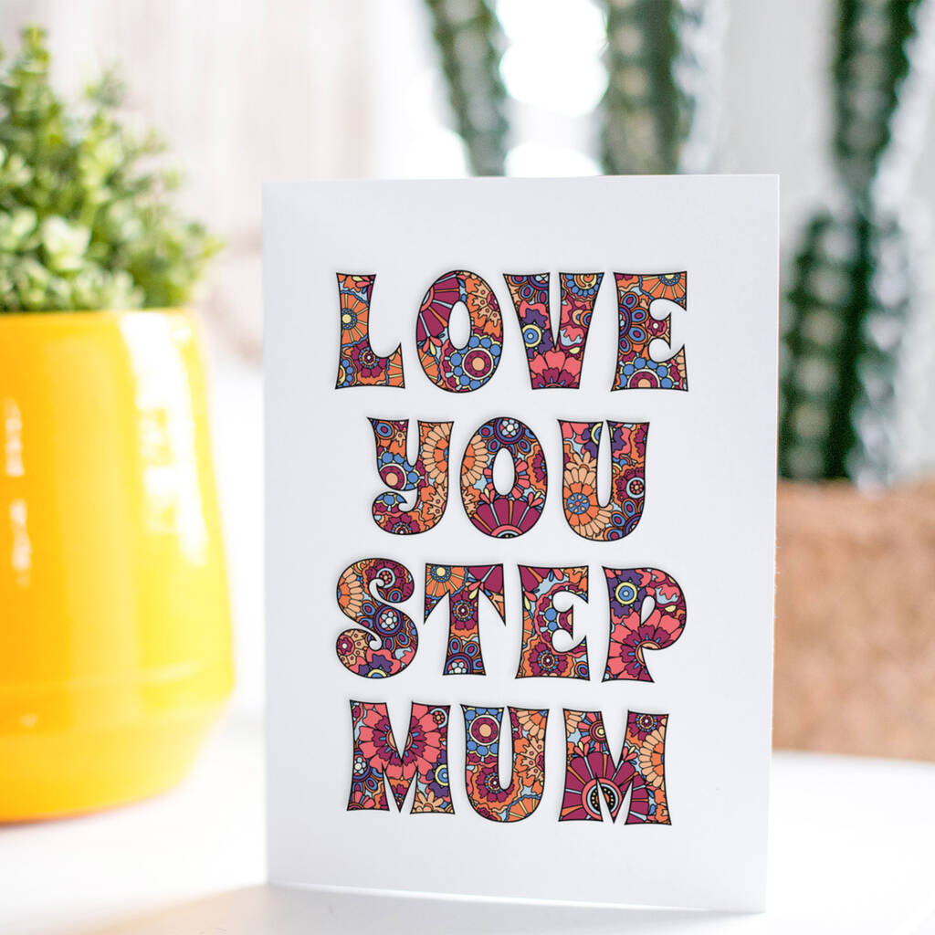 Floral Step Mum Mothers Day Birthday Card By Wee Blue Coo