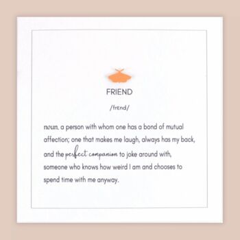 Handmade Definition Of Friend Birthday Card, 4 of 6