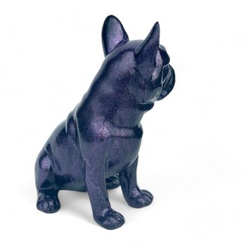 Sitting French Bulldog Figurine, Purple Sparkle Finish, 4 of 8