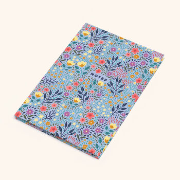Floral Light Blue Hardback A5 Notebook, 3 of 9