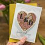 Couples Initials Greeting Card With 3D Heart For Valentines, Anniversary Or Wedding, thumbnail 3 of 3