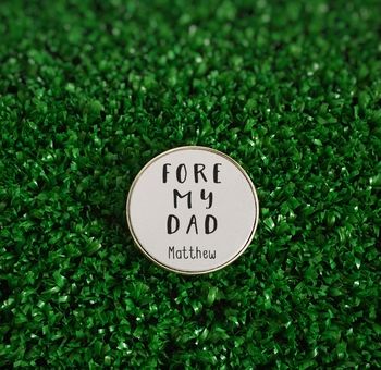 Personalised 'Fore My Dad' Golf Divot Tool, 2 of 2