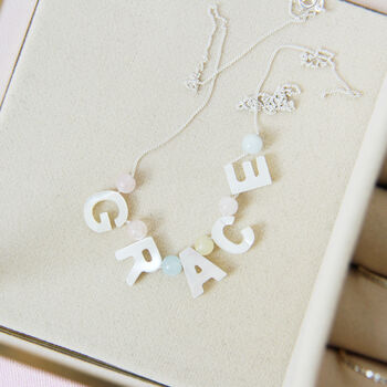 Personalised Mother Of Pearl Initial Necklace, 3 of 8