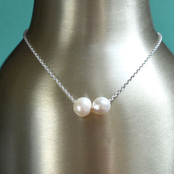 Handmade Sterling Silver Antique Pearl Necklace, 6 of 9
