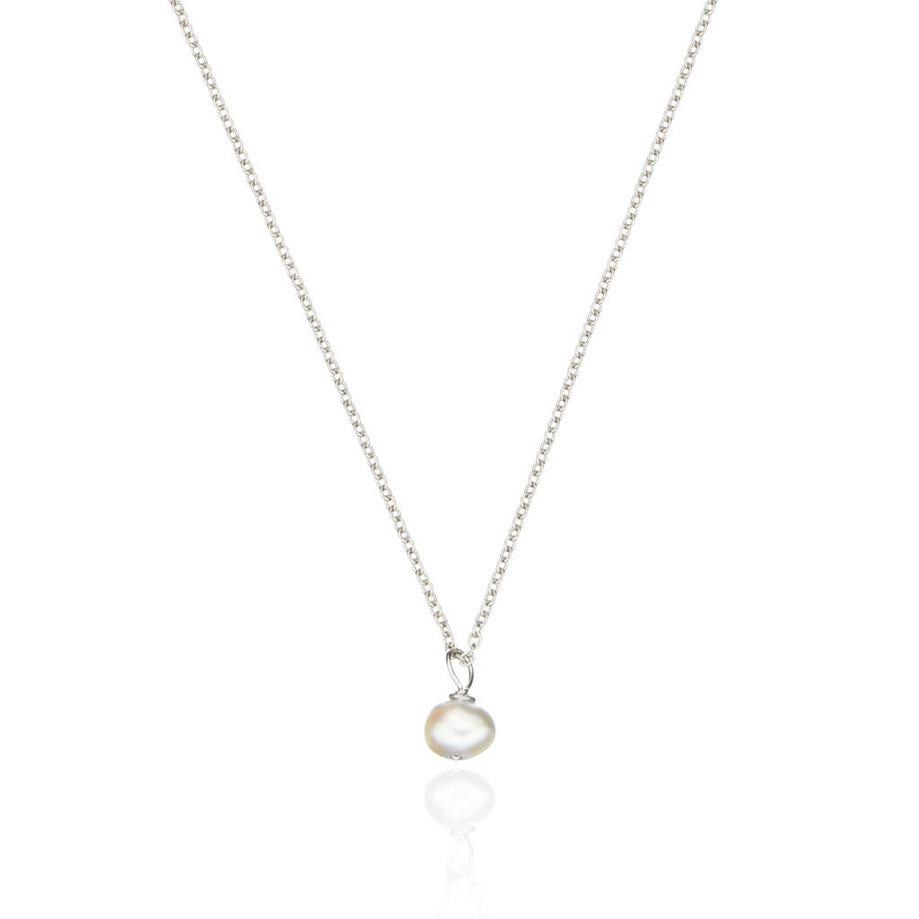 Rose, Silver Or Gold Single Pearl Pendant Necklace By LILY & ROO