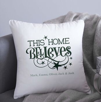 This Home Believes Personalised Cushion, 2 of 4