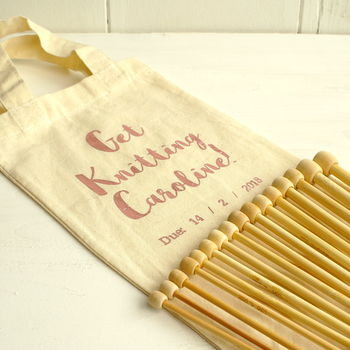 Personalised Knitting Needles Pregnancy Announcement, 3 of 6