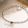 Silver Plated Dragonfly Bracelet With Rose Gold Heart, thumbnail 1 of 3