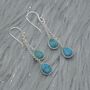 Turquoise Dangle Silver/Gold Earrings, thumbnail 6 of 8