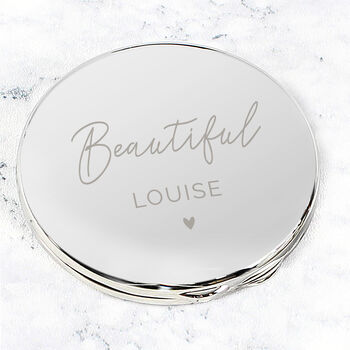 Personalised Heart Motif Compact Mirror, 2 of 9