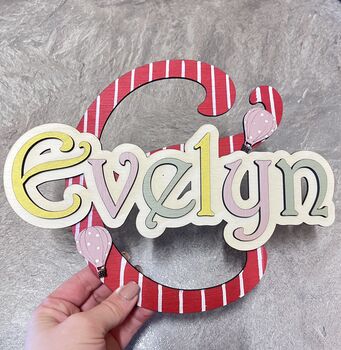 Personalised Name Sign For Kids Wall Initial Door Sign, 5 of 12