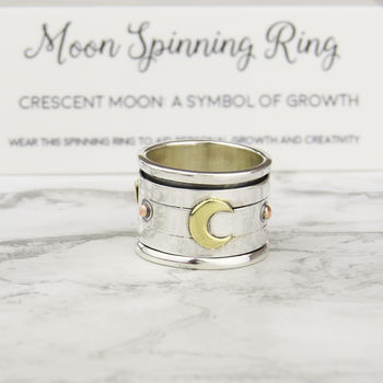 Crescent Moon Spinning Ring, 4 of 5