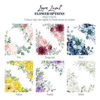 Personalised Wedding Watercolour Flowers Large Wooden Keepsake Box, 5 of 5