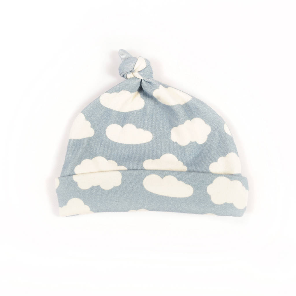 Unisex Blue / White Cloud Hat By LoveKeepCreate
