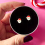 Silver Earrings, Father Christmas Studs In A Gift Tin, thumbnail 6 of 9
