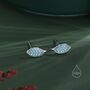 Enamel Beech Leaf Stud Earrings In Sterling Silver, thumbnail 4 of 11