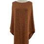 Autumnal Rust Wool Blend Knit Poncho, thumbnail 3 of 4