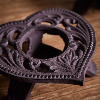 Cast Iron Heart Candle Holders Gift Set, 2 of 6