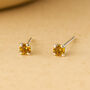Sterling Silver Citrine Micro Stud Earrings, thumbnail 1 of 3