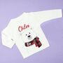 Personalised Polar Bear Kids Christmas T Shirt / Top, thumbnail 6 of 6