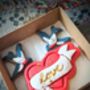 Love Heart And Swallows Tatoo Inspired Biscuit Gift, thumbnail 4 of 9