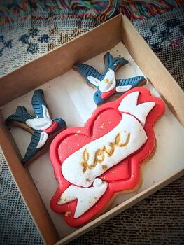 Love Heart And Swallows Tatoo Inspired Biscuit Gift, 4 of 9